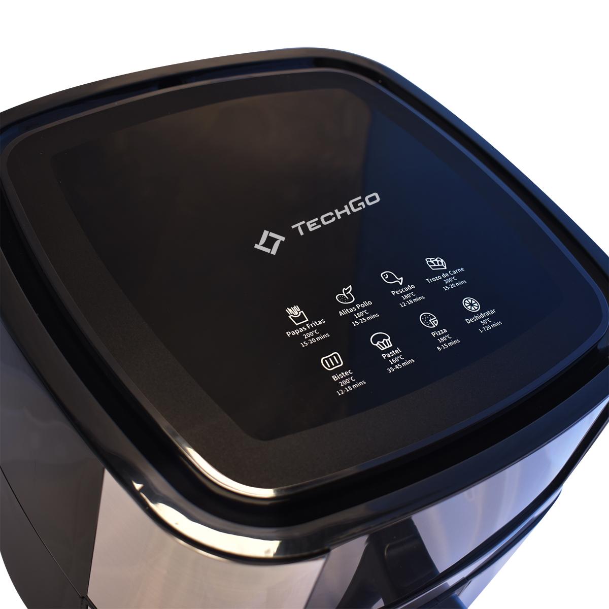 Freidora De Aire Tech Go AF50D-R 1300w 6.5L 8 Programas Acero Inoxidable